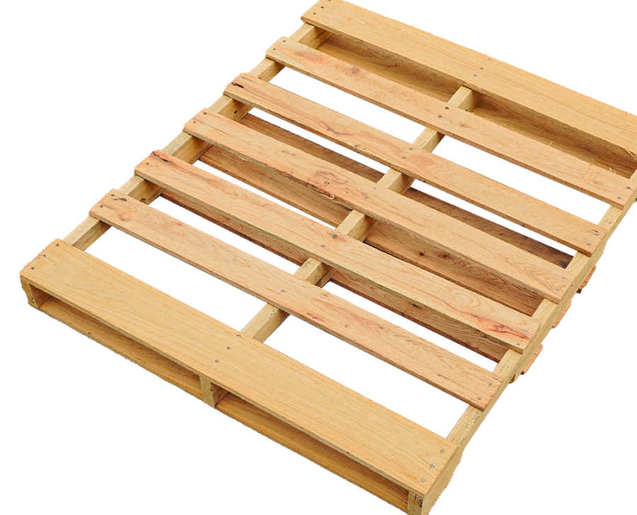 Wooden pallet 48x40 with stringer style and heat treatment.